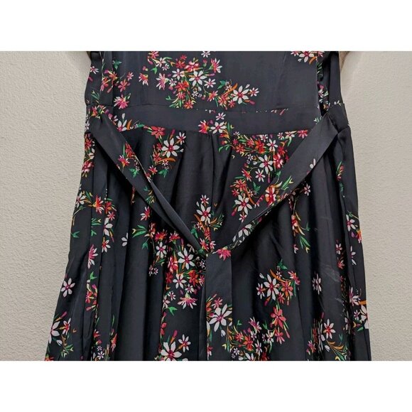 CITY CHIC Dress Size 18 Black Floral Sundress Knee Length Boho Summer Wedding C6 - Picture 9 of 16